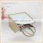 jute bag white color front and back,nature with side,linen fabric inner