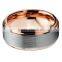 8MM Rose Gold Tungsten Carbide Ring, Brushed Two Tone Tungsten Carbide Ring, Hot Sale Tungsten Ring