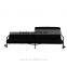 HOMCOM Black 3 Seats Sofa Bed Foldable Fabric Couch w/wheels