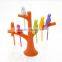 Birds shaped fruit fork, plastic fruit fork, colorful fruit stick