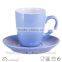 colorful two tone glaze ceramic cup and saucer