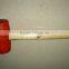 white colored rubber mallet hammer with wooden handle