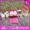 2017 New design children toys red wooden dolls house furniture W06B053