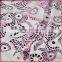 Pink irregular hollow out cotton lace fabric, elegant cotton embroidered fabric