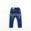 New Fall Children Wear Cartoon Bear Embroidered Lace And Cotton Denim Trousers