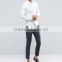 Custom Long Sleeve Spread Collar Mens Breathable 98% Cotton 2% Elastane Casual Business Slim Fit White Solid Shirts