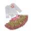spring and autumn children dress wholesale sequin pettiskirts set