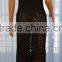 high quality popular ladies black long tassel fashion evening party dress