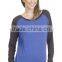 Factory Direct Wholesale Women's Cotton Poly Contrast Raglan Long Sleeve Pullover