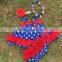 2015 Baby Girls Kids 4th of July Patriotic Swing Top Set Swing Outfits With Matching Headband and Necklace