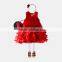 Wholesale Red Flower Little Girl Floral Print Party Dresses