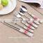 flower porcelain handle stainless steel chopsticks fork spoon tableware/tongy fork knife spoon cultery /fancy dining tableware