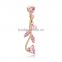 Fake Navel Button Bell Body Piercing Belly Ring With Tassel