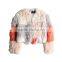 YRFUR Factory YR996 Designer Lady Rabbit and Lamb Block color Hand Knit Fur Garment