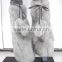 YR129 Women rabbit fur leg warmer with pompoms