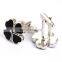 Lucky Four Leaf Clovers Black Silver Shirt Cufflinks