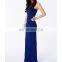 CHEFON high neck royal blue maxi dress