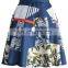 slim girls printed patching skater prom party skirt