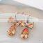 Direct selling Hotsale Platinum plated cubic zircon glitter bowknot sweety jewelry Zircon women Butterfly Earrings