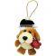 Brand LOGO Cheap Custom Cartoon Soft Stuffed Mini Plush Dog Keychain With Hat