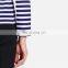 fashion stripes t-shirts ladies 95%cotton 5%spandex long sleeve t-shirts custom china