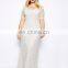 T-D092 Fashion Back Hollow Out Lace Party Fat Women Maxi Dress