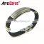 Hot sale leather custom bracelet men with stainless steel clasp