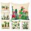 18 x 18 Inch Creative Cactus Succulent Plants linen cotton fabric Square Cushion Cover Throw Pillow Case