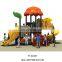 Amusement Preschool children plastic swing and slide set outdoor playground equipment