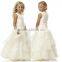 2014 New Arrive Hot Sale High Quality Clean and Pure Flower Girl Dress with Tieted Ruffles Cute Flower Girl Dress