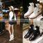 Fujian factory customize lace up thick sole high neck sport shoes with stars