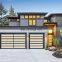 Aluminum Alloy Frosted Glass Modern New Black Sectional Panel Garage Door