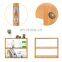 Bamboo bathroom wooden wall shelf with adjustable layer