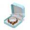 Wholesale Custom Logo Light Blue Pu Leather Jewelry Packaging Necklace Box