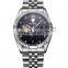 TEVISE 8391A Full Steel Wristwatch Man Skeleton Self-Wind Mechanical Watches Men