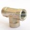 CC/CD-RN Carbon Steel Metric/BSP Male Thread Tee hydraulic pipe fitting with Swivel Nut