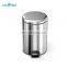 Durable Stainless Steel Armor Style Flat Foot Pedal Trash Can Metal Trash Bin with Bowl Soft Close Lid Fingerprint-proof