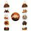 Factory-Supplied Paper Halloween Door Decor - Skeleton & Pumpkin Designs, Party Hanging Supplies