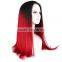  Long Style Synthetic Wig 1b red# Straight Hair Lace Front Wig