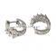 Earring, Fashion Silver Jewelry Square Crystal Zircon Setting Brass Earring, Earring Jewelry Wholesale P9583