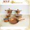 new coffee gold color aluminum cookware set non stick coating forged imitation looks