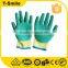 Working rubber latex coated cotton gloves