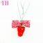 factory low price strawberry shape fabric material bow non-toxic metal necklace resin earring wholesale jewelry set