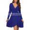 front low straight cut dresses mini blue sexy and tight party dresses long sleeve evening dress short