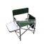 Aluminum folding director chair with side table and pocket