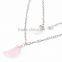Cute pink moon pendant pearl jewelry latest design girls top necklace