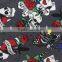 skull rose polyester milk fiber Spandex print fabric garment factories in korea