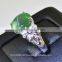 11x9 MM Green Star Sapphire Ring Lab-Created Sterling Silver 92.5 Size 5.75