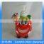 Cute strawberry shaped ceramic dispenser and sponge holder for kitchen