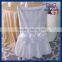 CH030F Angela Wedding Cheap Wedding Ruffled Taffeta Plain White Chair Covers With Flower